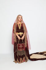 Upload the image to the Gallery viewer, Lace maroon  bridal dirac set
