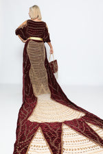 Upload the image to the Gallery viewer, Lace maroon  bridal dirac set
