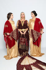 Upload the image to the Gallery viewer, Lace maroon  bridal dirac set
