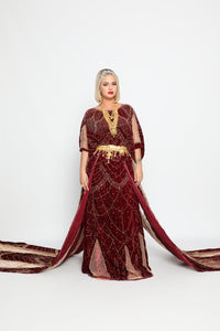 Mira Maroon bridal dirac set