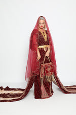 Upload the image to the Gallery viewer, Mira Maroon bridal dirac set
