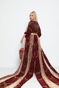 Mira Maroon bridal dirac set