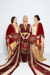 Mira Maroon bridal dirac set